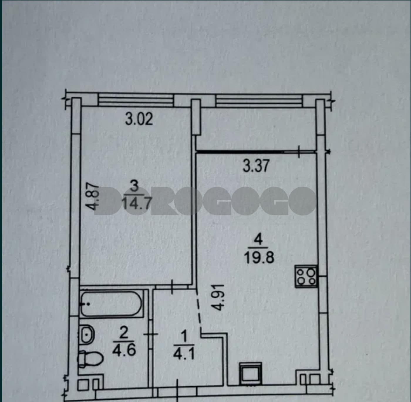 Продаж 1-кімнатної квартири, 47.1 м², ЖК «Варшавський 2» 3