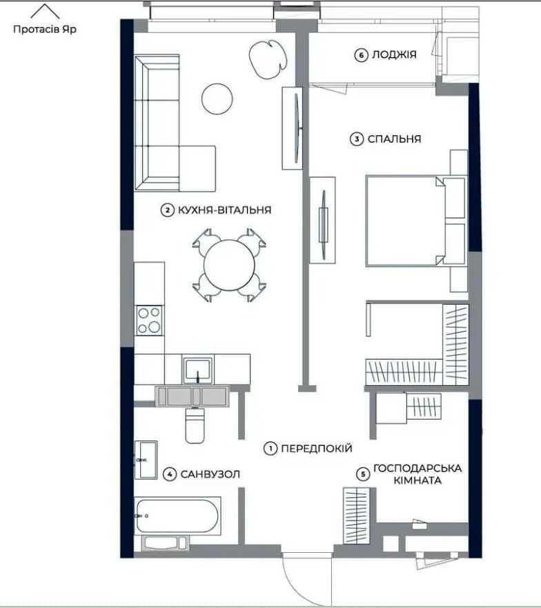 Продаж 1-кімнатної квартири, 59 м², ЖК «A136 Highlight Tower» 4