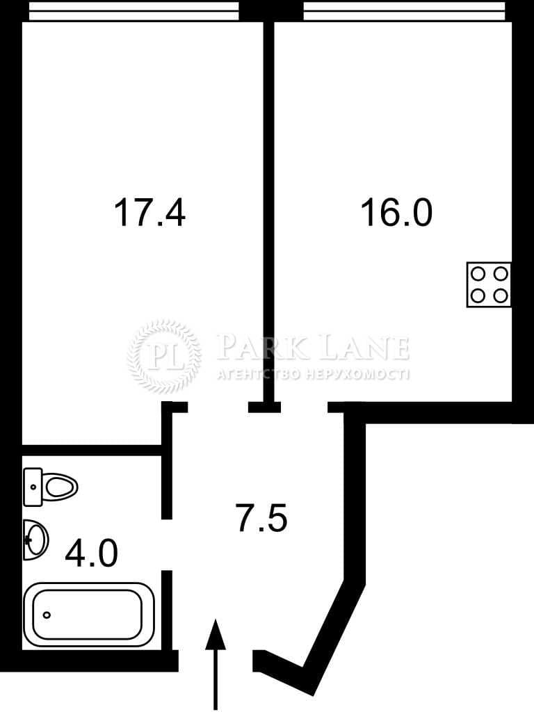 Продаж 1-кімнатної квартири, 44.6 м², Шевченківський р-н 3