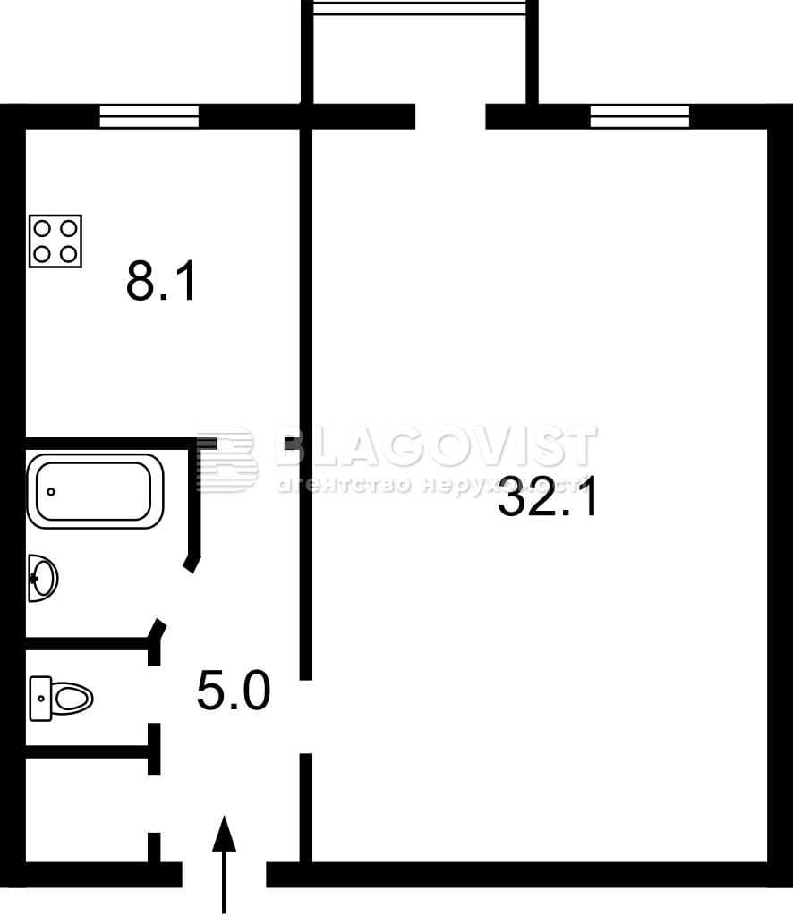 Продаж 1-кімнатної квартири, 51.2 м², Шевченківський р-н 3