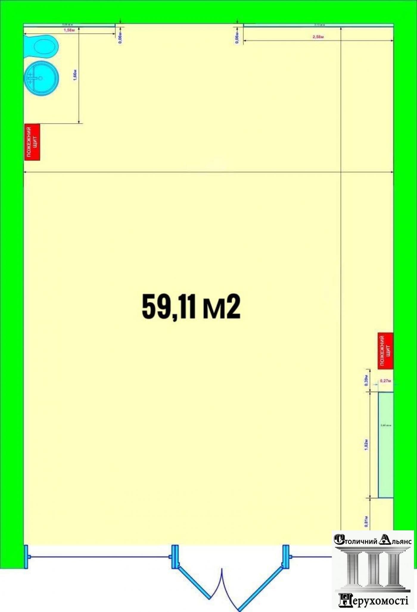 Оренда комерційного приміщення, 60 м², Шевченківський р-н 4
