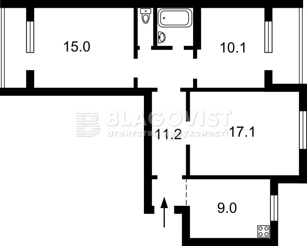Продаж 3-кімнатної квартири, 83 м², Дарницький р-н 5