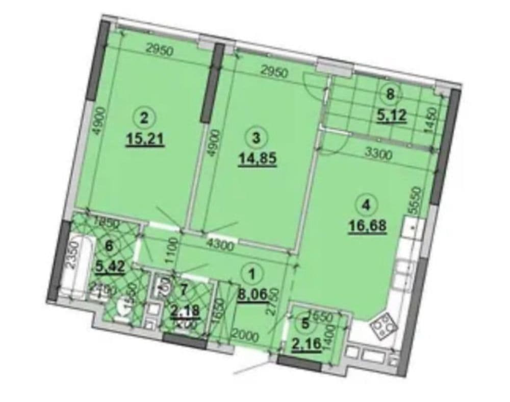 Продаж 2-кімнатної квартири, 71 м², ЖК «Great» 2