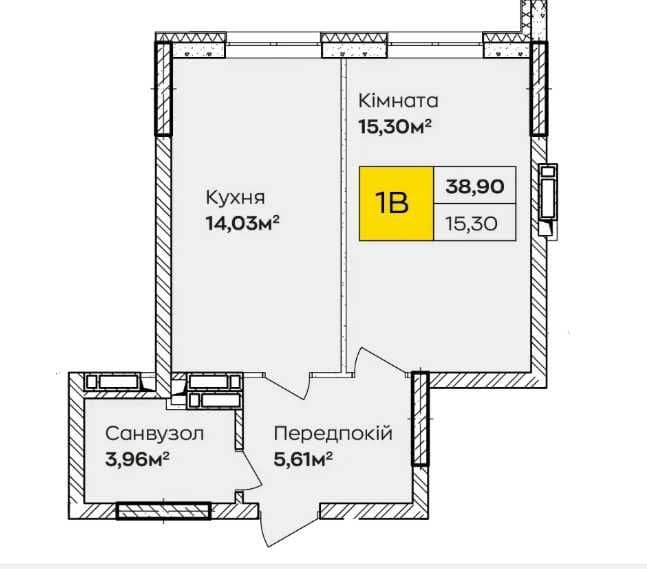 Продаж 1-кімнатної квартири, 38.9 м², ЖК «Синергія Київ» 5