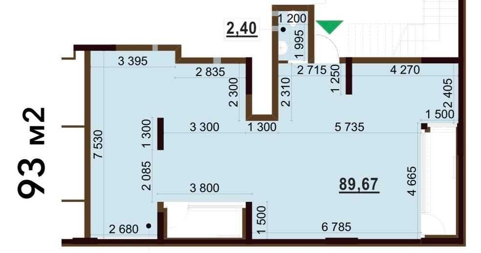Оренда комерційного приміщення, 93 м², ЖК «Варшавський Плюс / Варшавський 3» 1