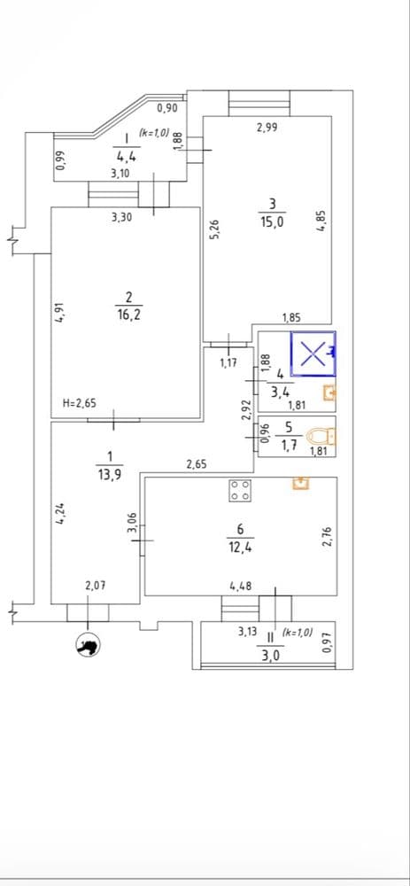 Продаж 2-кімнатної квартири, 70 м², Дарницький р-н 5