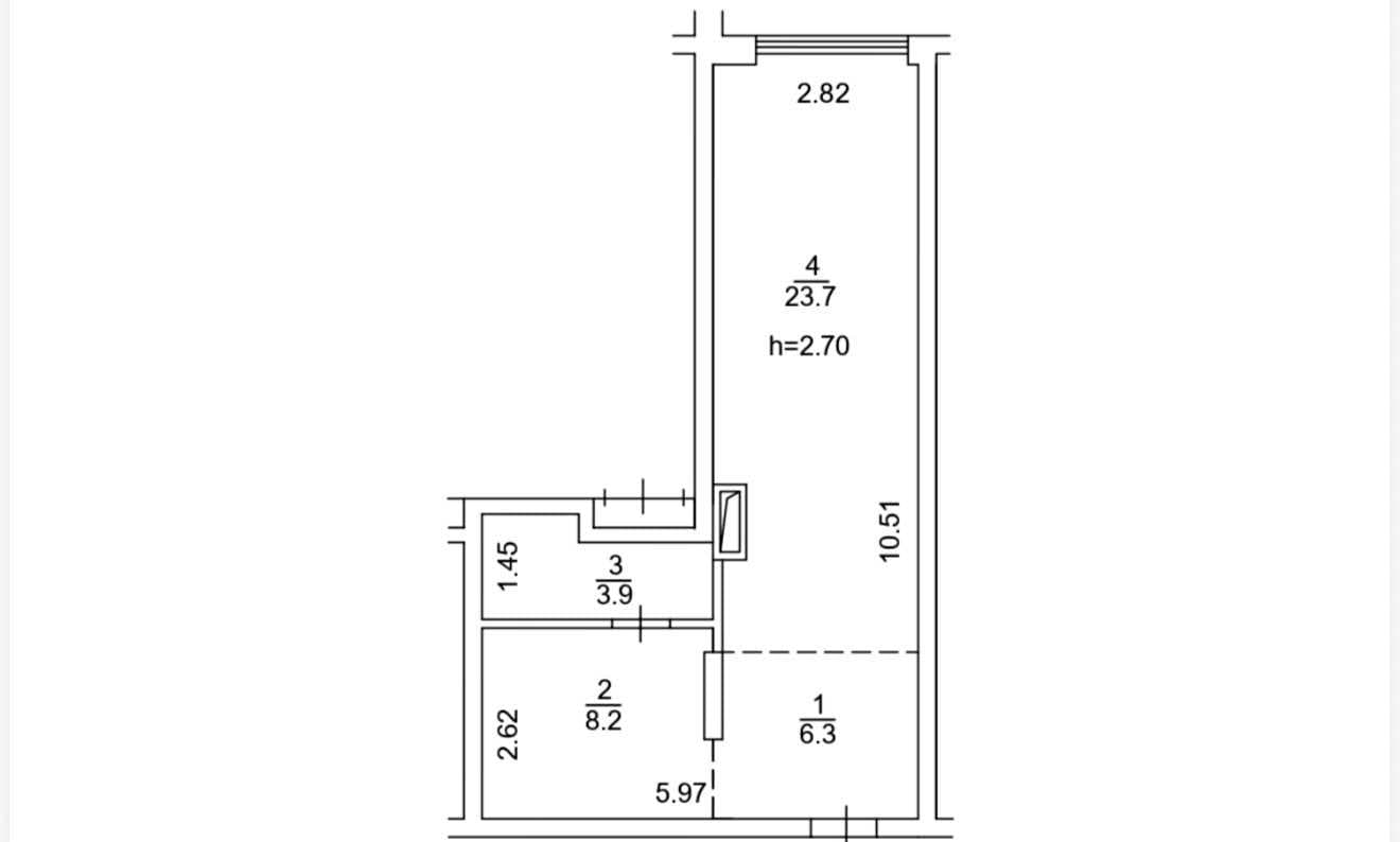 Оренда комерційного приміщення, 42.1 м², Подільський р-н 3